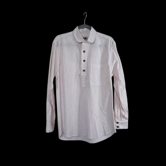Old Frontier Clothing Co. Western Cream Red Stripe Club Collar Shirt Men's Small - Picture 1 of 14